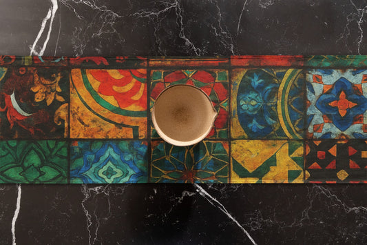 Bohemian Table Runner - Colorful Patchwork Design, Eco-Friendly Cotton, Perfect for Dining, Parties, Holidays, Home Decor