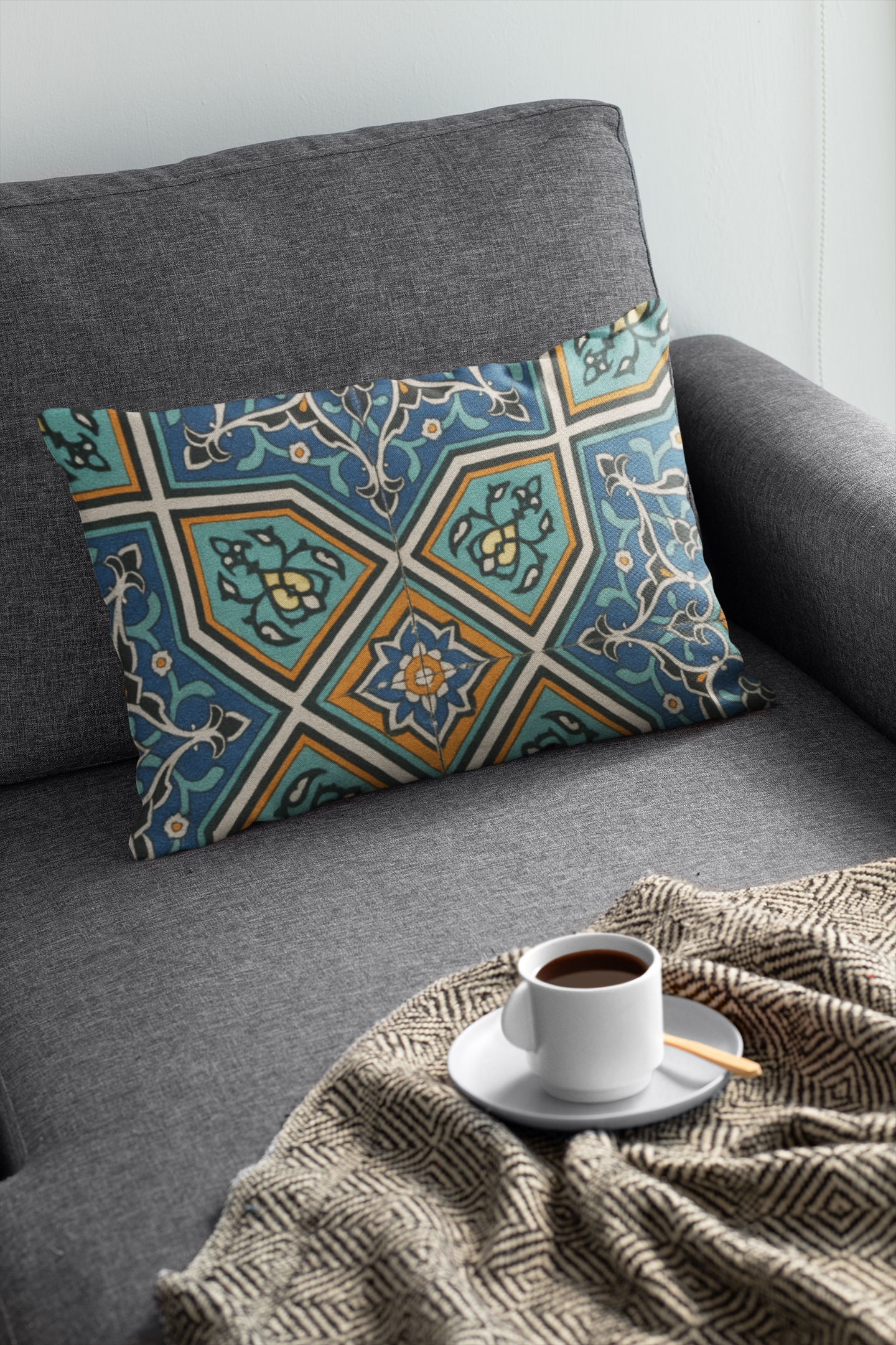 Bohemian Faux Suede Pillow - Decorative Cushion for Home Décor, Cozy Vibes, Unique Gift for Housewarming, Living Room Decor, Boho Style