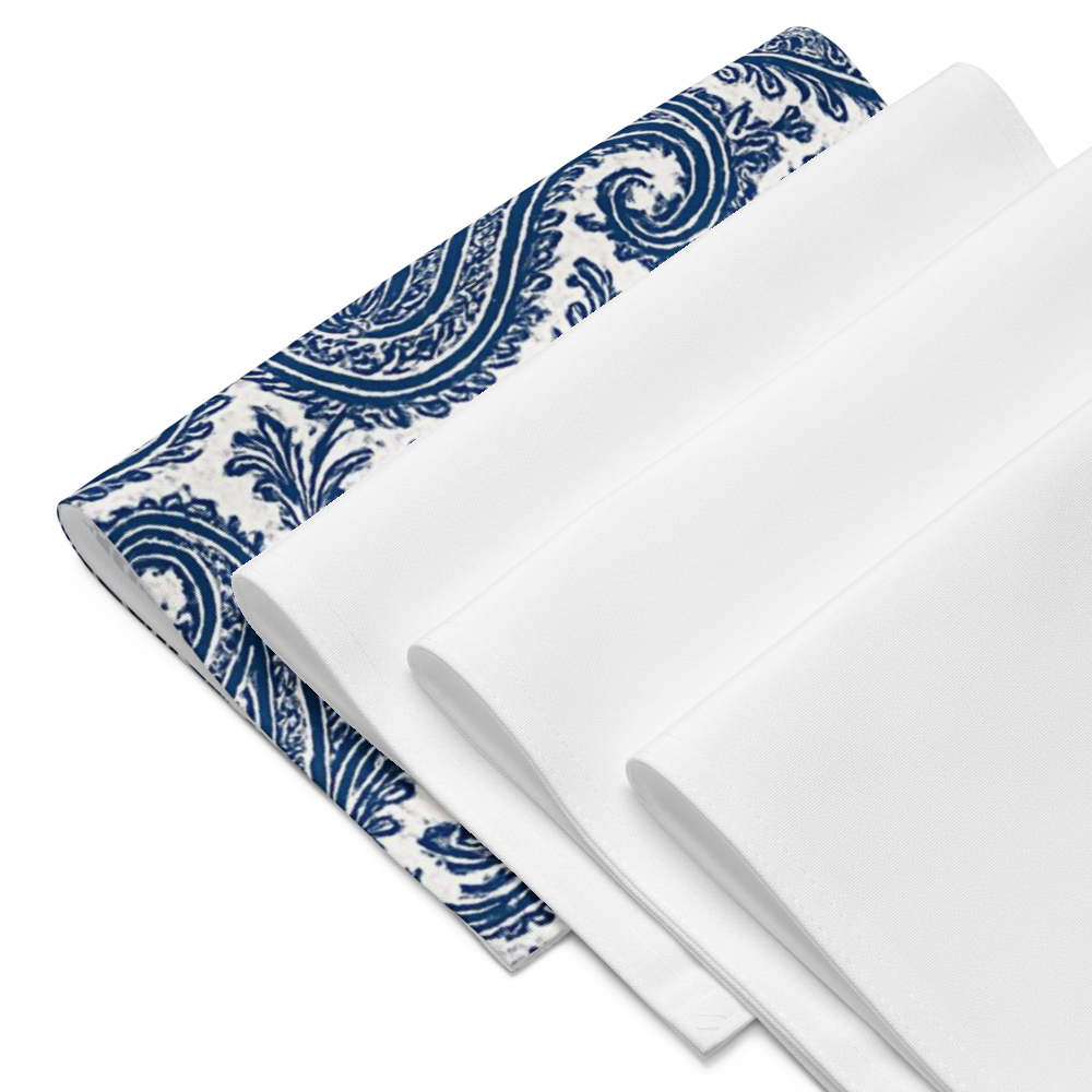 Blue Paisley Placemat Set of 4 – Elegant Table Decor for Dining or Kitchen | Art by Mina