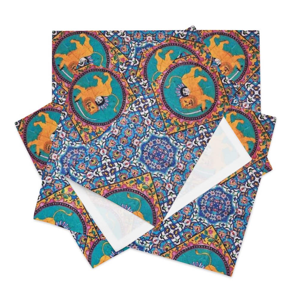 Royal Persian Lion Placemat Set – 4 Pieces (18.5” × 14.5”)