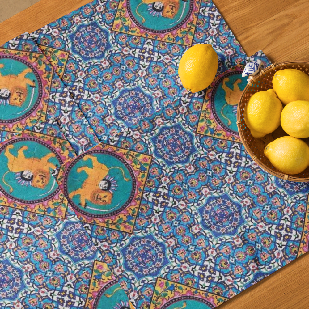 Royal Persian Lion Placemat Set – 4 Pieces (18.5” × 14.5”)