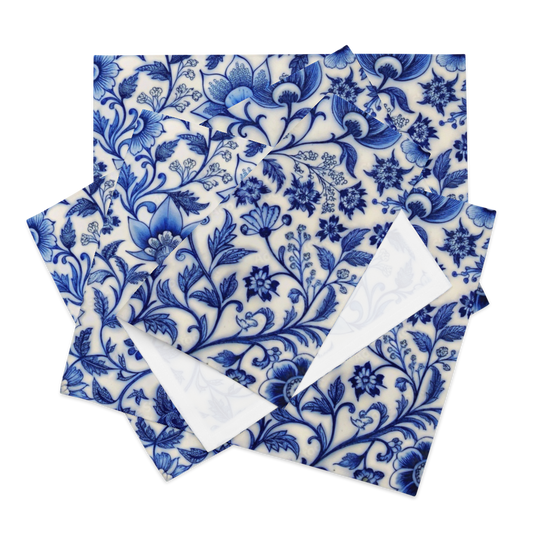 Classic Blue Tile Floral Placemat – Elegant Persian Floral Table Decor