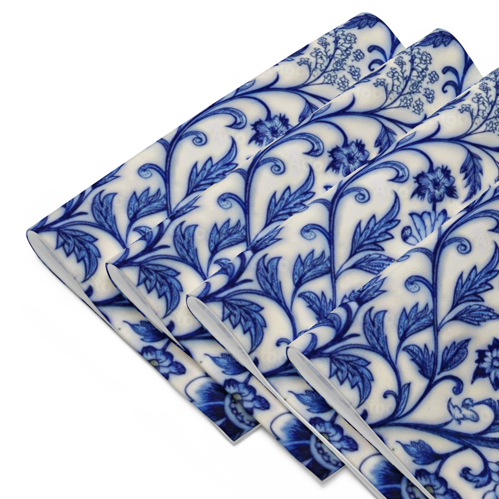Classic Blue Tile Floral Placemat – Elegant Persian Floral Table Decor