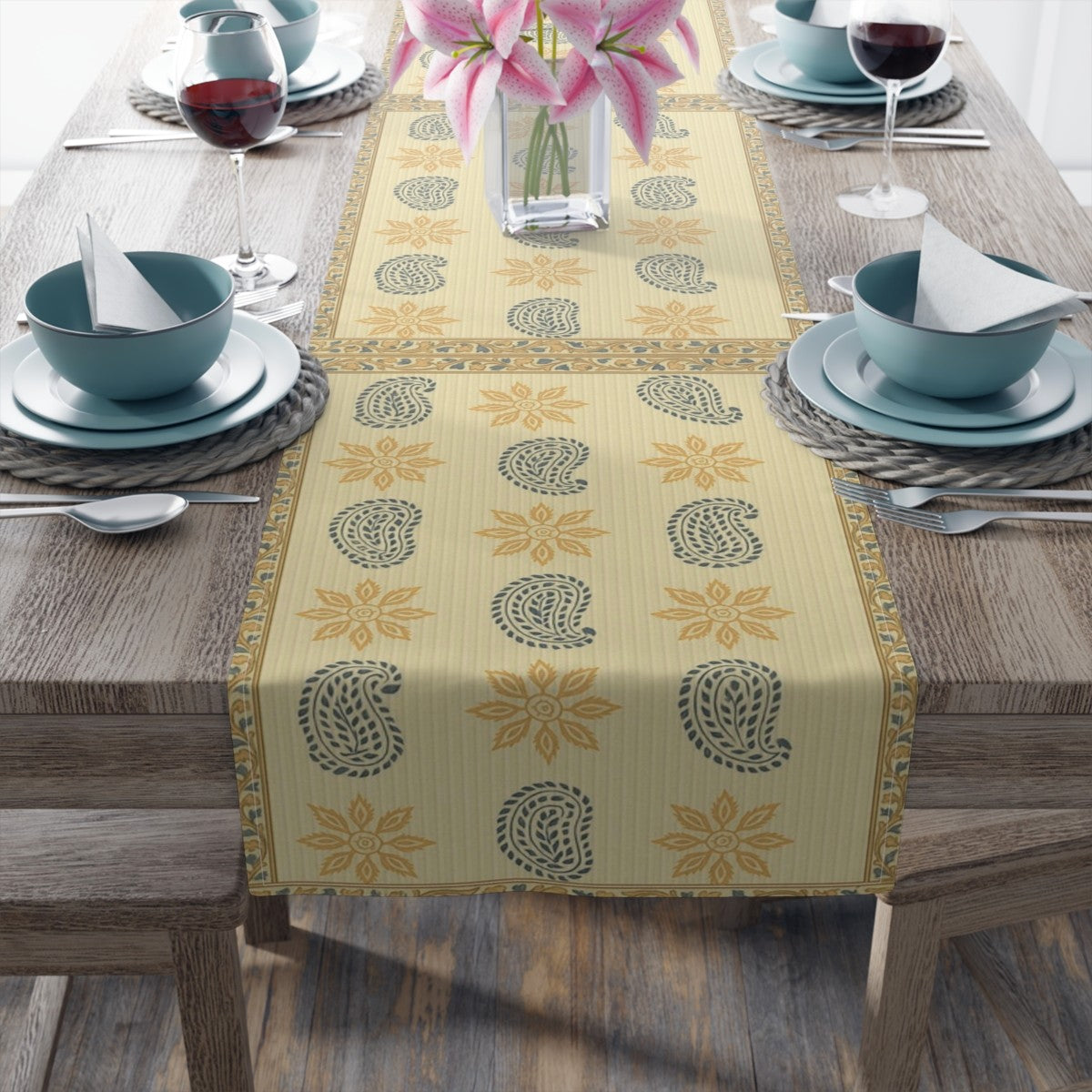 Chic Cotton Table Runner with Floral & Paisley Design, Dining Table Decor, Kitchen Table Accessory, Bohemian Style Home Decor, Gift [...]