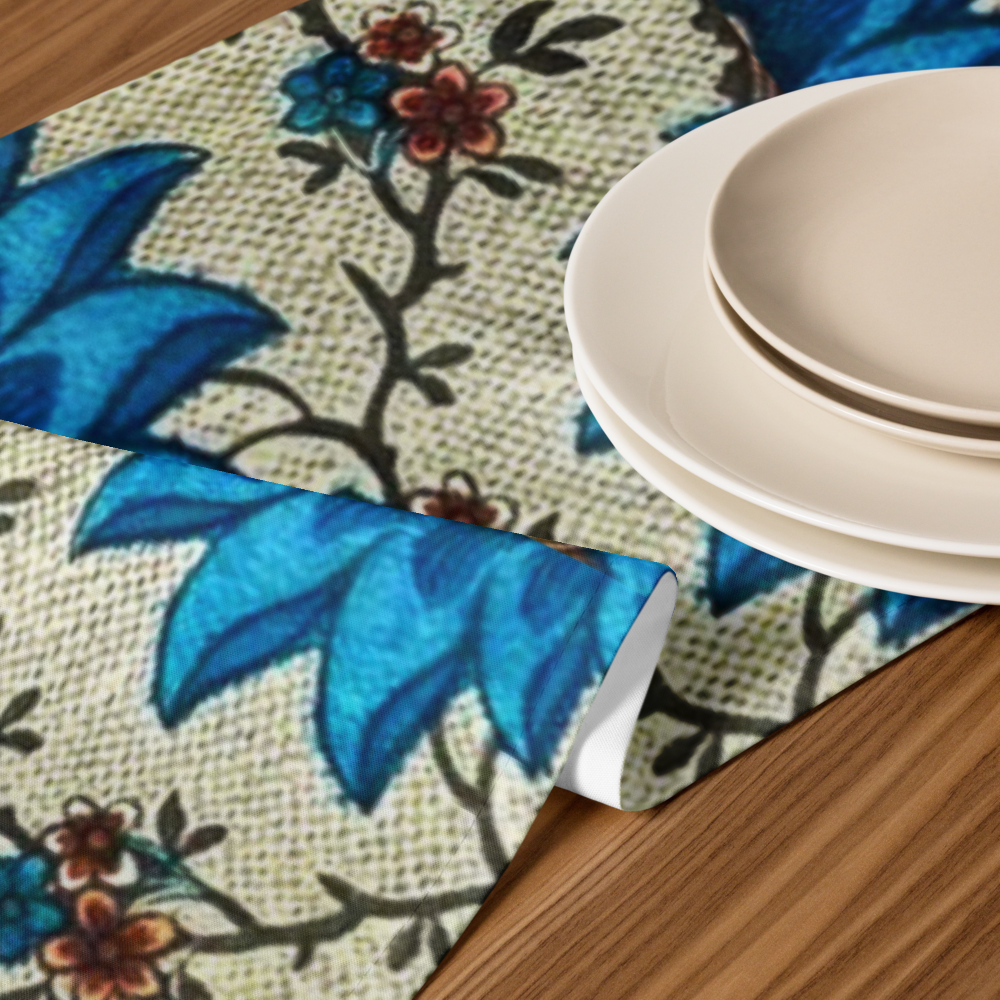 Blue Blossom Table Runner - Persian Floral