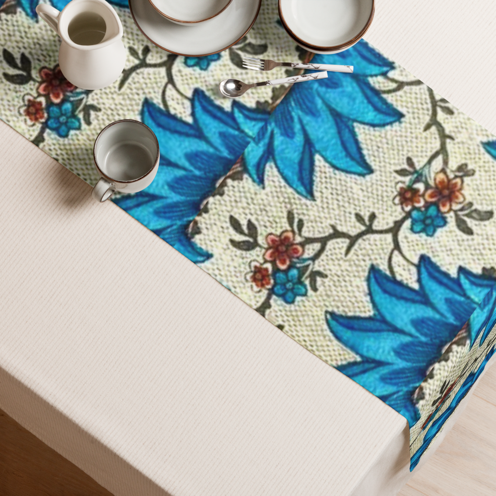 Blue Blossom Table Runner - Persian Floral